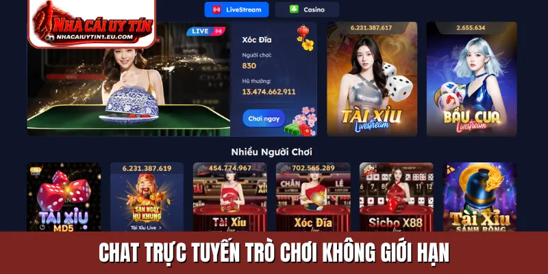 Chat trực tuyến trò chơi không giới hạn