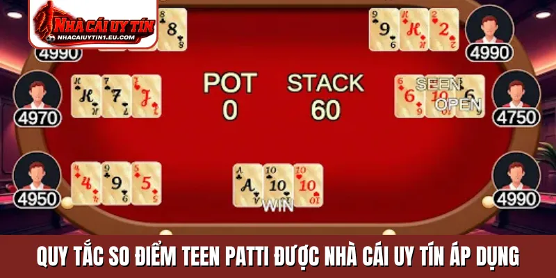 Quy tắc so điểm Teen Patti được nhà cái uy tín áp dụng